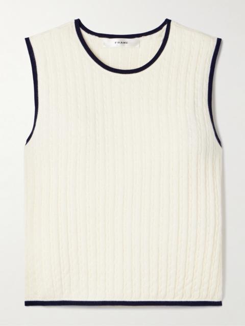 FRAME Cable-knit Cashmere And Silk-blend Vest