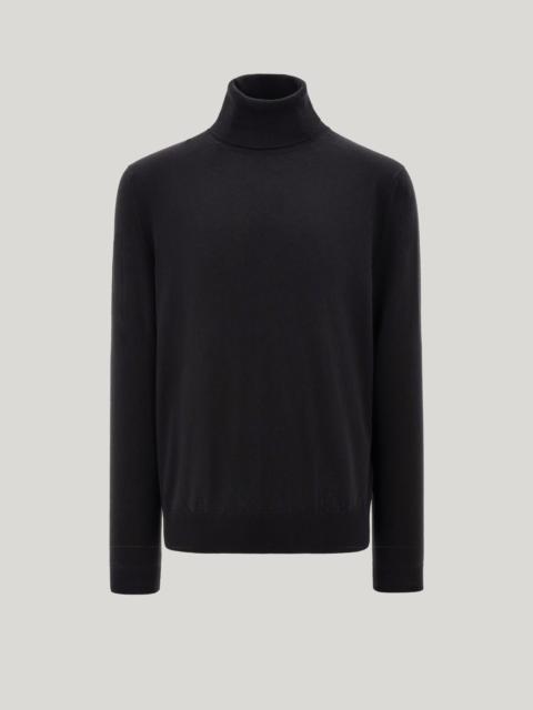 Canali BLACK GARMENT-DYED PURE CASHMERE TURTLENECK