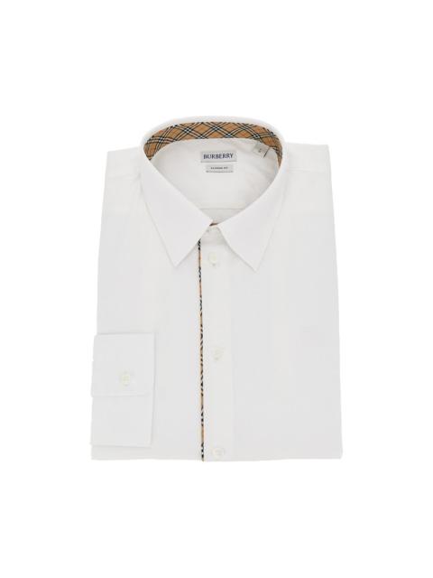 Burberry Burberry Men Poplin Shirt With Check Piping