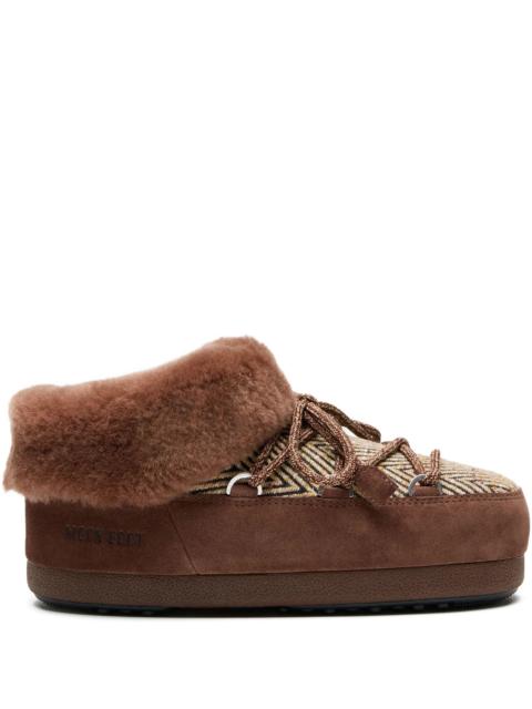 MOON BOOT Chalet fur-lined herringbone mules