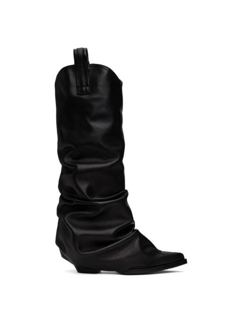 R13 Black Mid Cowboy Sleeve Boots