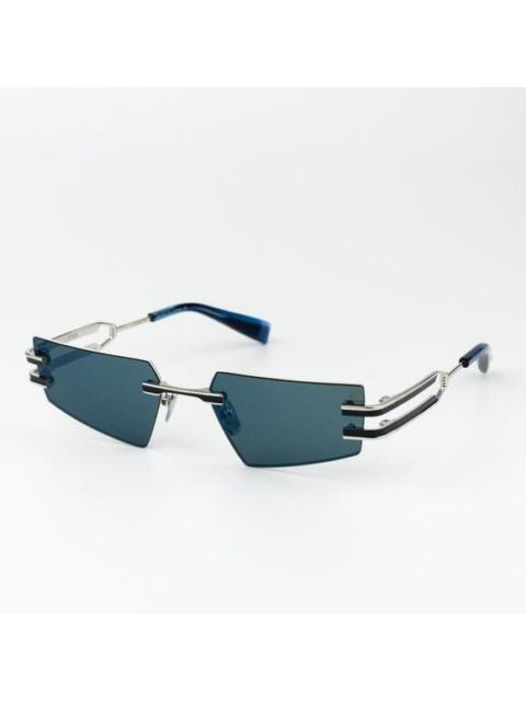 Balmain Balmain Men Sunglasses Titanium Silver Blue Mirror Geometric FIXE BPS-123E-54