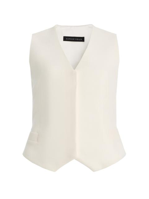 SEV Tailored Wool-Crepe Vest white