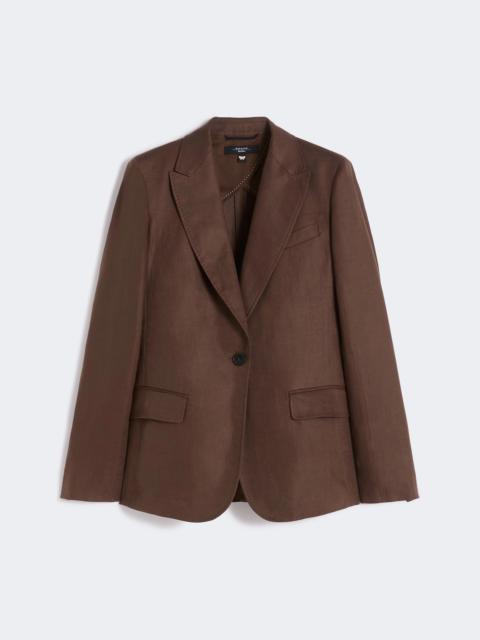 WEEKEND Max Mara Linen canvas blazer - CHOCOLATE