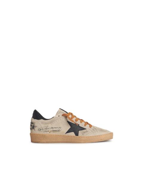 Golden Goose Men's Ball-Star In Grey Suede With Black Leather Star And Heel Men