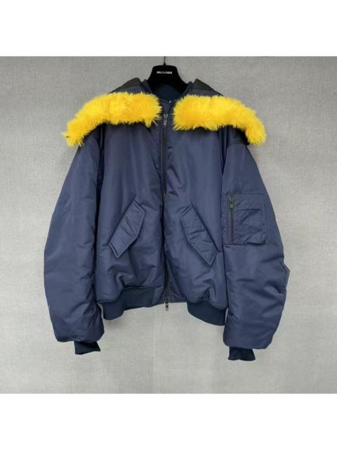 BALENCIAGA Balenciaga Bomber Aviator Jacket with Fur Collar