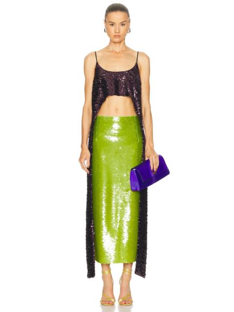 rabanne Paillette High Low Tank Top