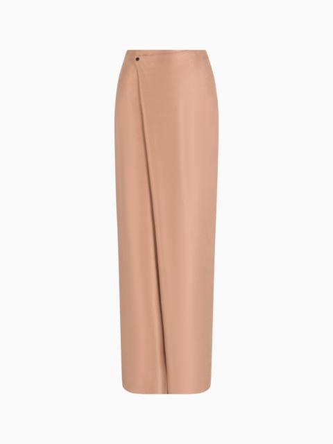 GIORGIO ARMANI WASHED VISCOSE AND SILK LONG SKIRT
