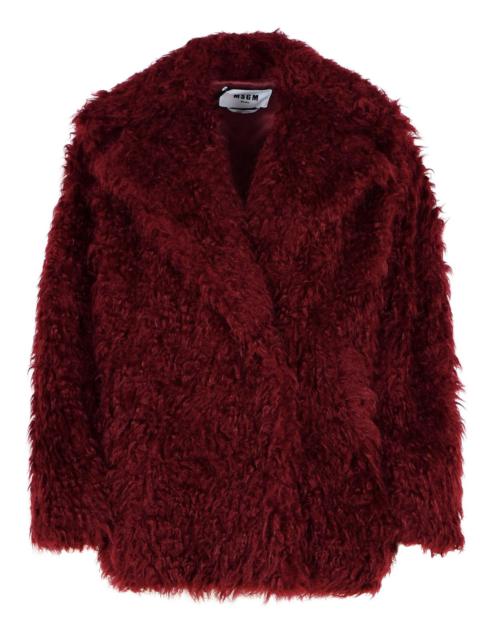 MSGM Msgm Acrylic Blend Coat Burgundy Women