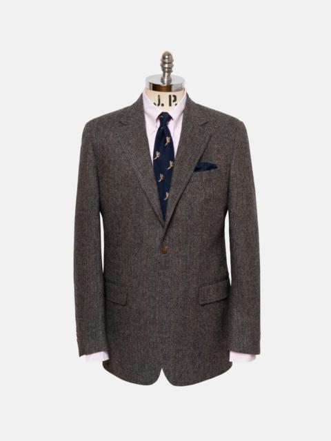 J. PRESS MADE-IN-CANADA BROWN BARLEYBONE STRIPE IRISH TWEED SPORT COAT