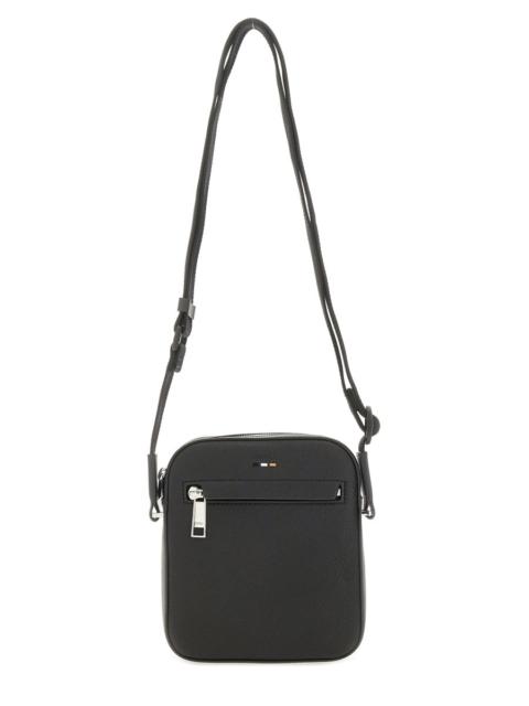 BOSS LEATHER "REPORTER" BAG WITH EMBOSSED LOGO