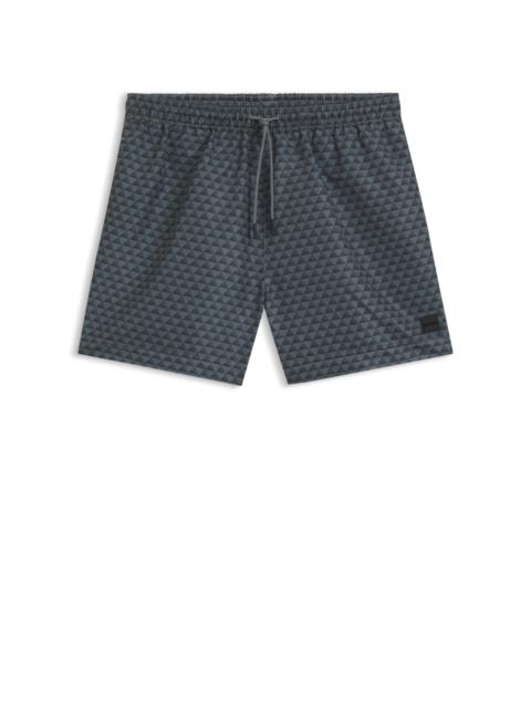BOSS DRAWSTRING-WAIST SWIM SHORTS WITH ALL-OVER PRINT