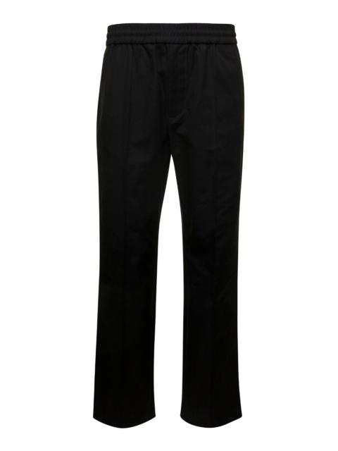 Valentino Valentino Men Black Medium Waist Straight Pants In Cotton Blend Man