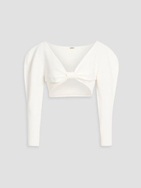 Cult Gaia Ellie cropped knotted stretch-knit top
