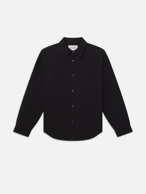 FRAME Waffle Textured Shirt in Black