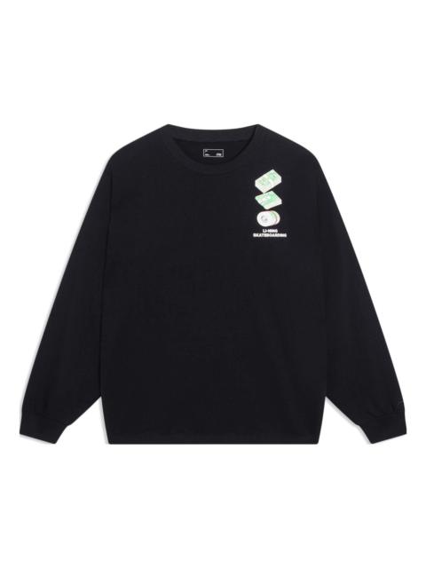 Li-Ning Li-Ning Skateboarding Graphic Long Sleeve T-shirt 'Black' AHST103-3