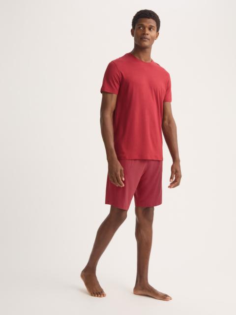 Derek Rose Men's Lounge Shorts Basel Micro Modal Stretch Rustic Red