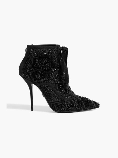 Dolce & Gabbana Embellished mesh ankle boots