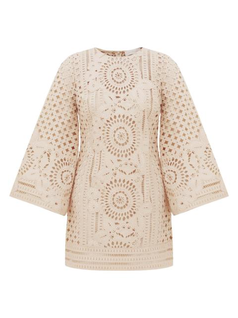 Zimmermann INDRA EMBROIDERED MINI DRESS