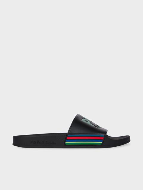 Paul Smith Black 'Sports Stripe' 'Zed' Slides