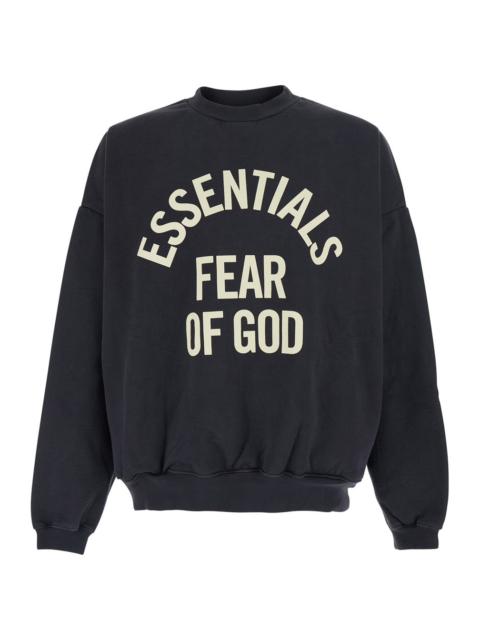 ESSENTIALS Fear Of God Men Black 'Campus 90'S Crewneck Sweatshirt Essentials' With Round Neck And Long Sleeves