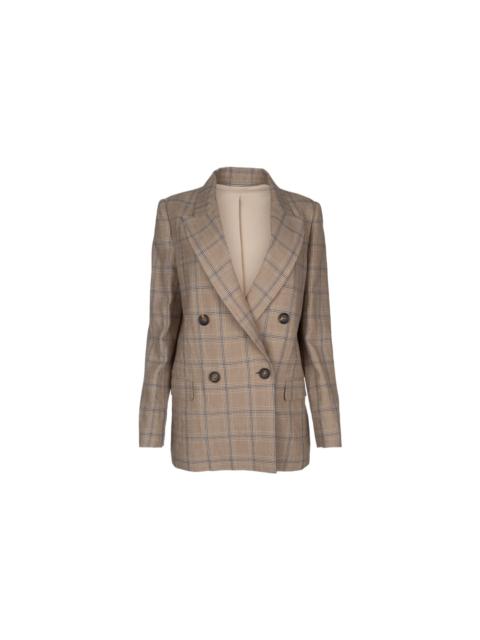 Brunello Cucinelli Brunello Cucinelli Prince Of Wales Linen Blazer Women