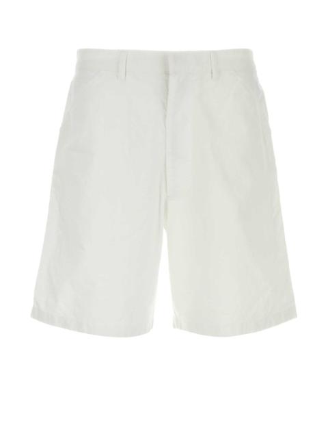 Prada Prada Men White Oxford Bermuda Shorts