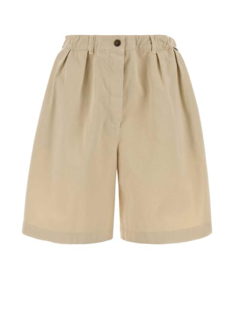 Prada Prada Women Sand Gabardine Bermuda Shorts