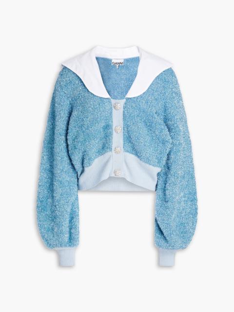 GANNI Bouclé-knit tinsel cardigan