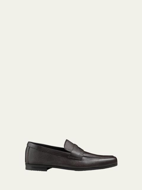 John Lobb Men's Thorne Soft Textured Leather Penny Loafers