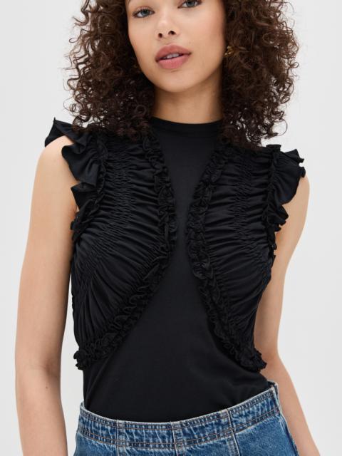 ULLA JOHNSON Val Sleeveless Ruffled Top