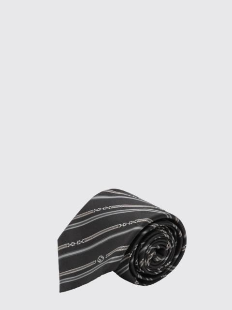 GUCCI Gucci Men Gucci Silk Tie With Regimental Pattern And Gg Jacquard Monogram