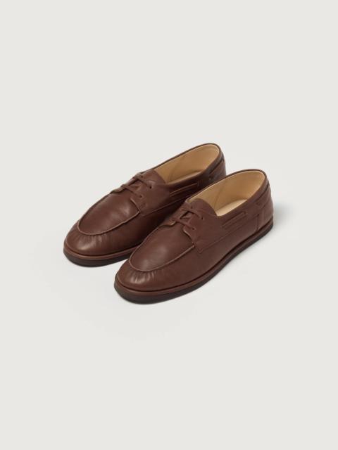 AURALEE SOFT LEATHER DECK SHOES