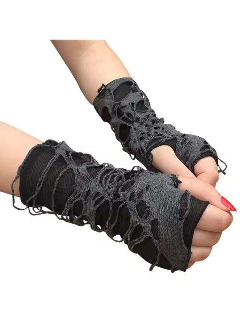 Other Designers Japanese Brand - Gothic Black Fingerless Gloves