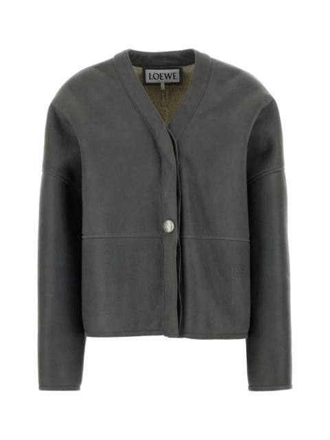 Loewe Loewe Women Dark Grey Shearling Jacket
