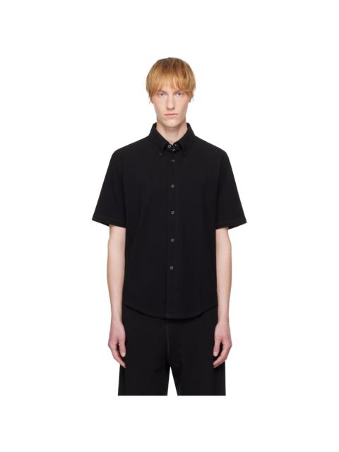 LADY WHITE CO. Black S/S Piqué Button Down Shirt