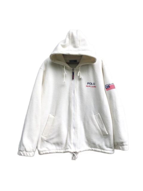 Other Designers Vintage POLO Ralph Lauren Embroidery Usa Fleece Hood Jacket