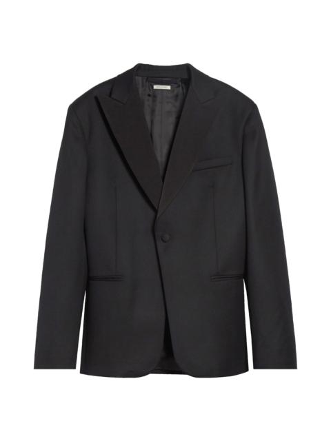 JW Anderson JW Anderson Peak Lapel Black Wool Tuxedo Jacket at Nordstrom