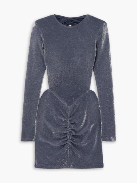 ROTATE Ivonka open-back metallic jersey mini dress