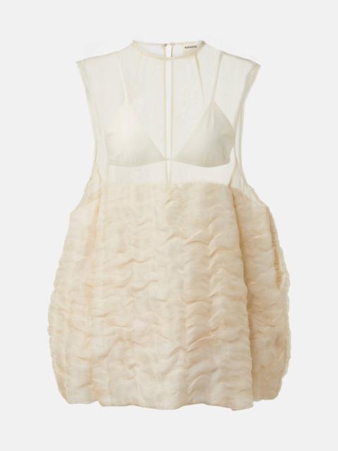 KHAITE Blair linen and silk-blend minidress