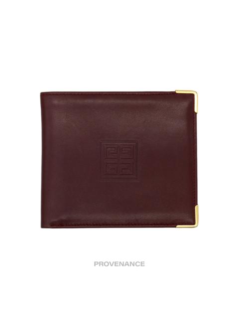 Givenchy Givenchy Logo Bifold Wallet - Burgundy Leather