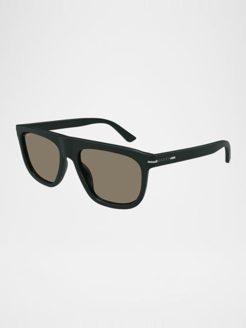 Men's GG1726SM Acetate Rectangle Sunglasses