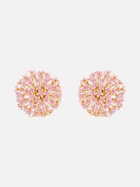 Oscar de la Renta LARGE FOXGLOVE POMPOM CLIP-ON EARRINGS