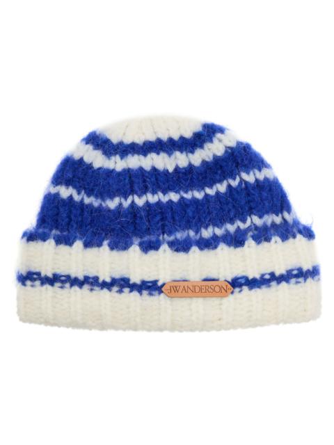 JW Anderson JW Anderson Striped Brushed Alpaca-blend Beanie