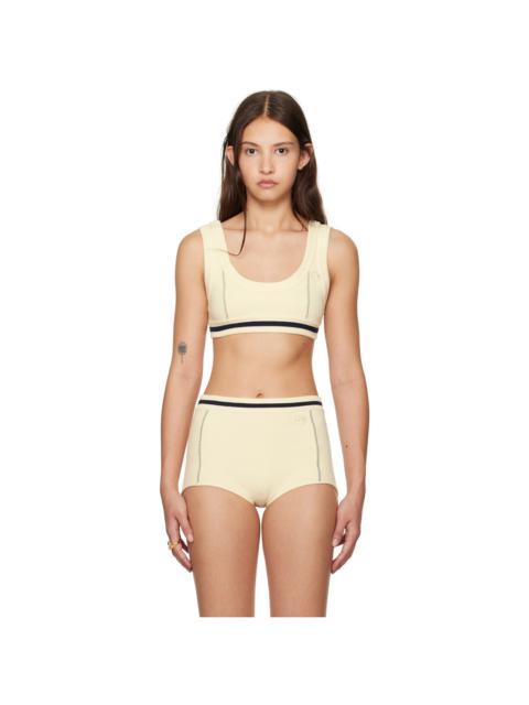 Ambush Off-White Contrast Stitch Bra Top