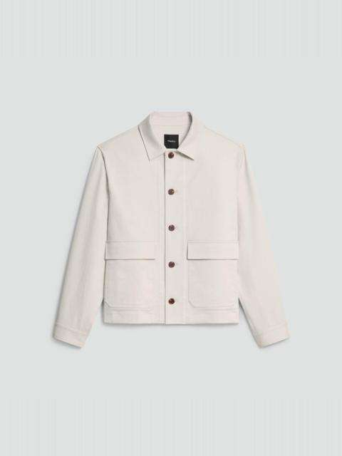 Theory Button-Up Jacket in Moonsoft Cotton