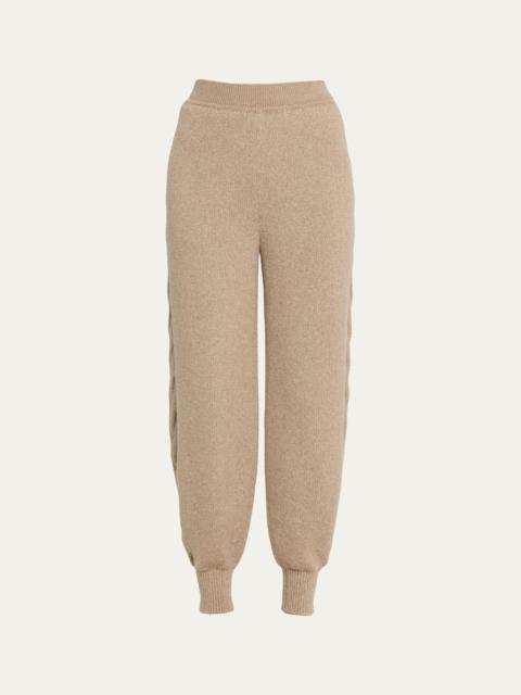 Loro Piana Napier Firefly Cable-Knit Cashmere Joggers