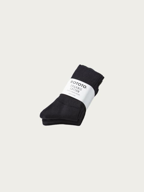 ROTOTO® Organic Daily 3-Pack Ribbed Crew - Black