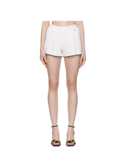 JACQUEMUS White Les Sculptures 'Le short maille plissé' Shorts