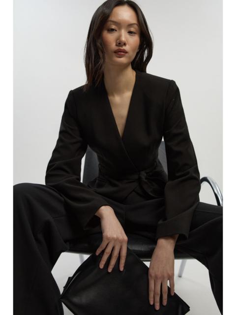 KAREN MILLEN Compact Essential Belted Asymmetric Blazer